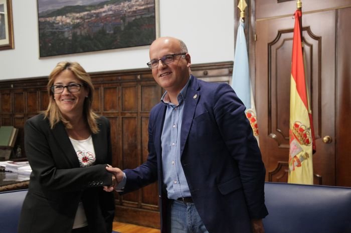 Ourense. 24-08-2015. REunión de Maite Martín, presidenta Diputación de Zamora, y Manuel Baltar, de la de Ourense. Paz