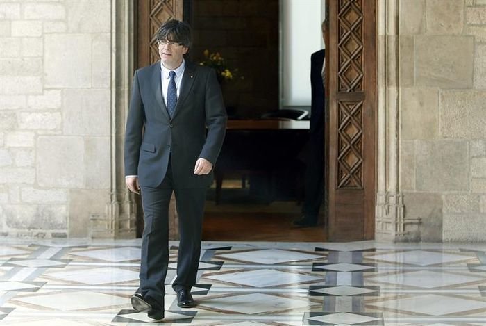 El president, esta mañana en el Palau de la Generalitat.