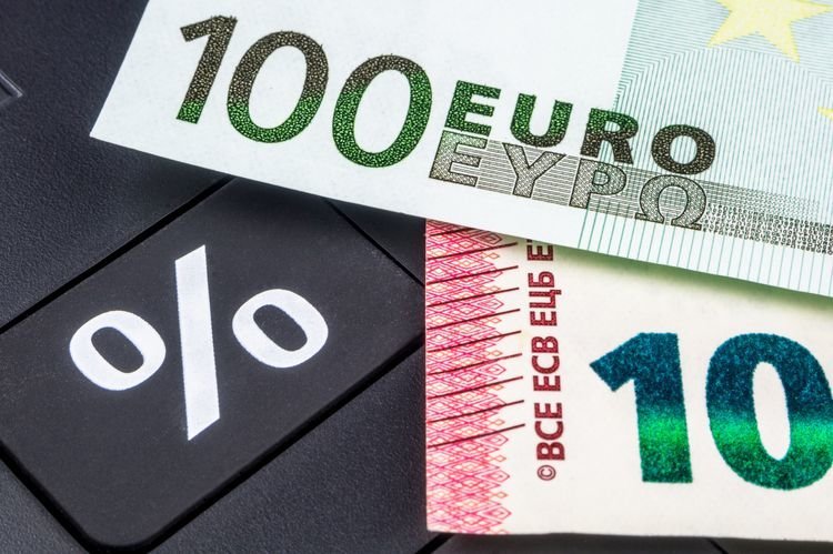 calculator and euro banknotes business background