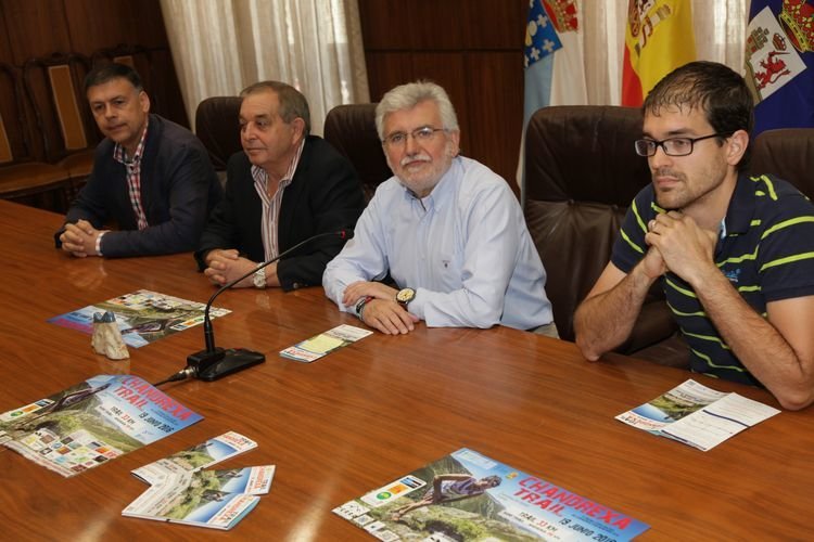 Ourense, 8-06-2016. Presentación do Chandrexa Trail, Bernardino González, Rosendo FErnández, Paco Rodríguez, Diego Martín. Paz