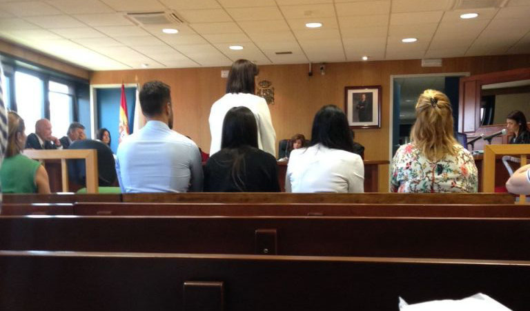 Los acusados, ayer, durante el juicio en la Audiencia.