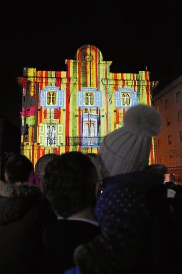 OURENSE. 17.12.2016 PZ MAYOR, SESION DE VIDEO MAPPING. FOTO: MIGUEL ANGEL