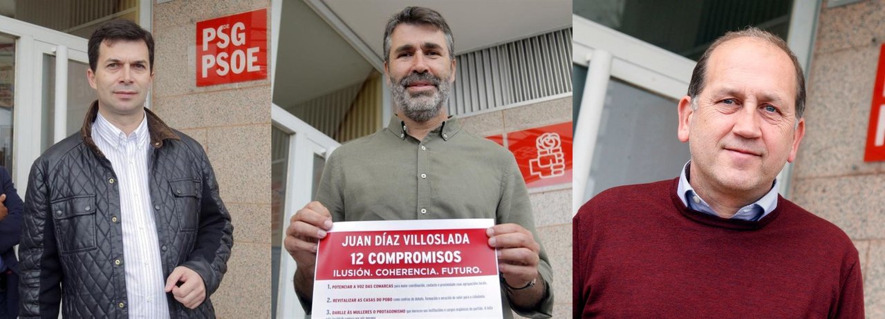 Gonzalo Caballero, Juan Díaz Villoslada y Xoaquín Fernández Leiceaga