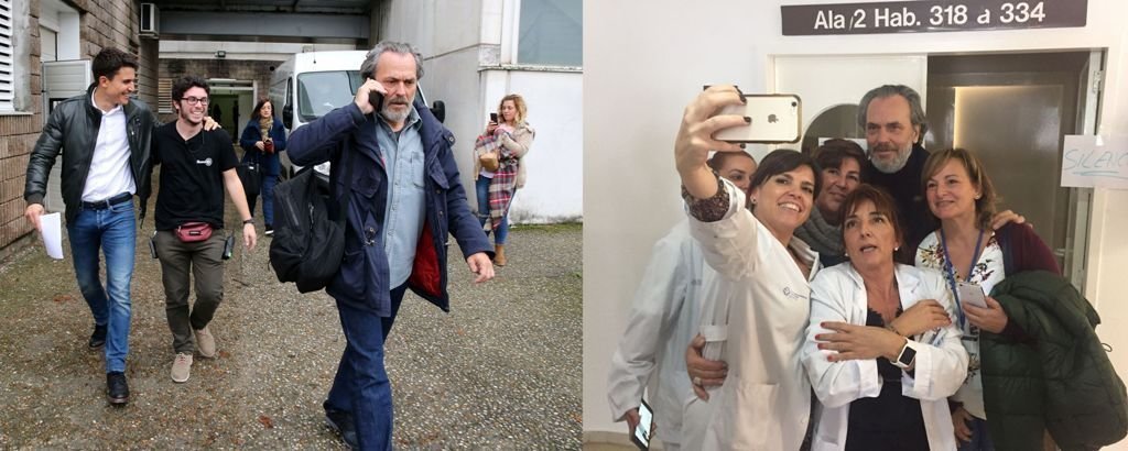 La presencia de los actores protagonistas, José Coronado y Álex González, despertó gran expectación entre trabajadores y pacientes que llenaron las redes sociales con fotos y selfies