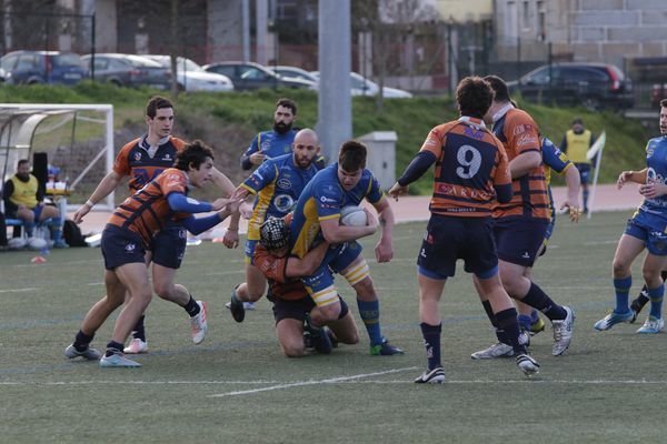 OURENSE. 27/01/2018. Partido de rugby de Division de Honor B entre el Campus Universitario Ourense y el Bera Bera. Campus. Foto: Iván Dacal