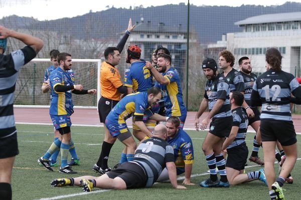 CAMPUS. OURENSE. 13/01/2018. Partido de Division de Honor B de Rugby entre el Campus Ourense Rugby y el CRAT. IVAN DACAL