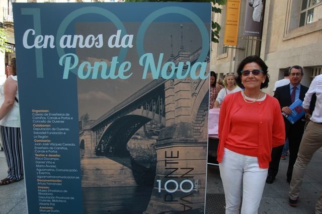 OURENSE 20/06/2018.- Actos conmemorativos Ponte Novo, expo Paseo. Belén Arrán, nieta de Díaz de la Banda. José Paz