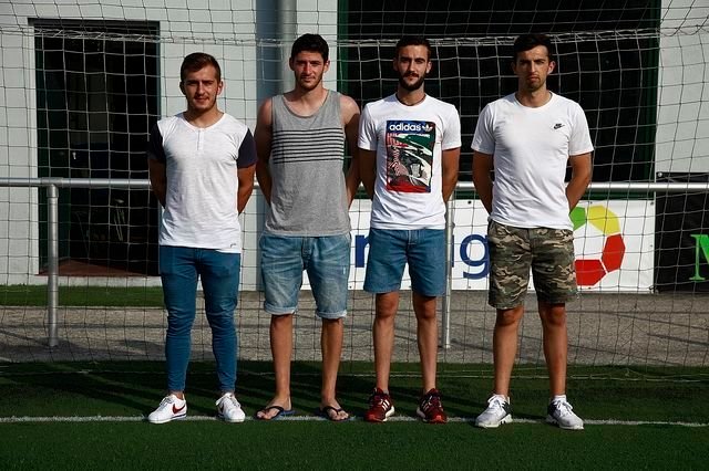 OURENSE. 25/06/2018 Os Carris. Presentacion nuevos jugadores UD Barbadas. Dani, Vilacha, Borja y Aron Foto: Miguel Angel