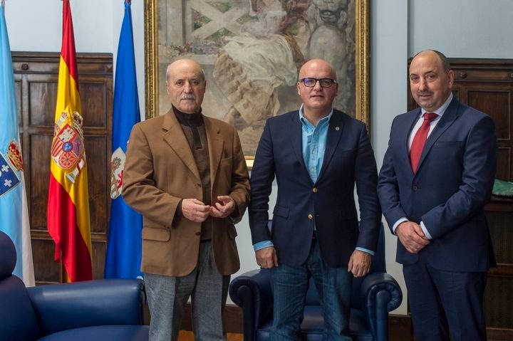 Elías Mera, Manuel Baltar y José Antonio Rodríguez, durante su reunión en el Pazo Provincial.