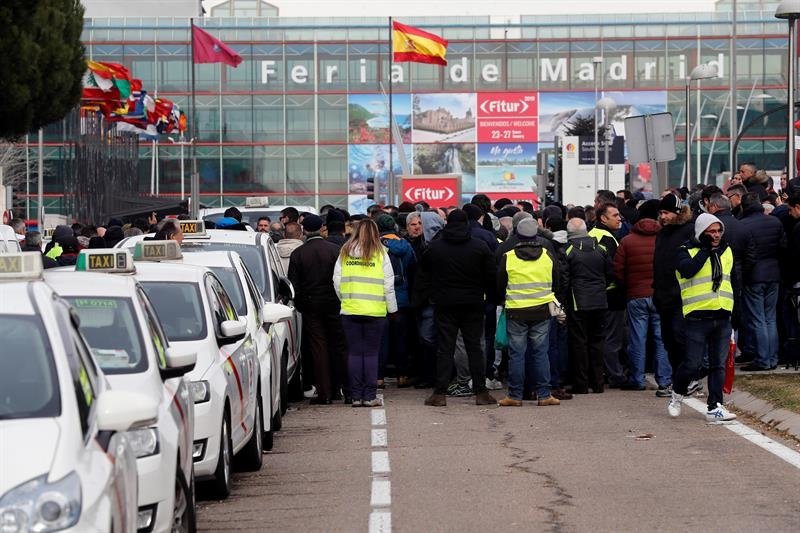 La huelga de taxitas en Madrid.