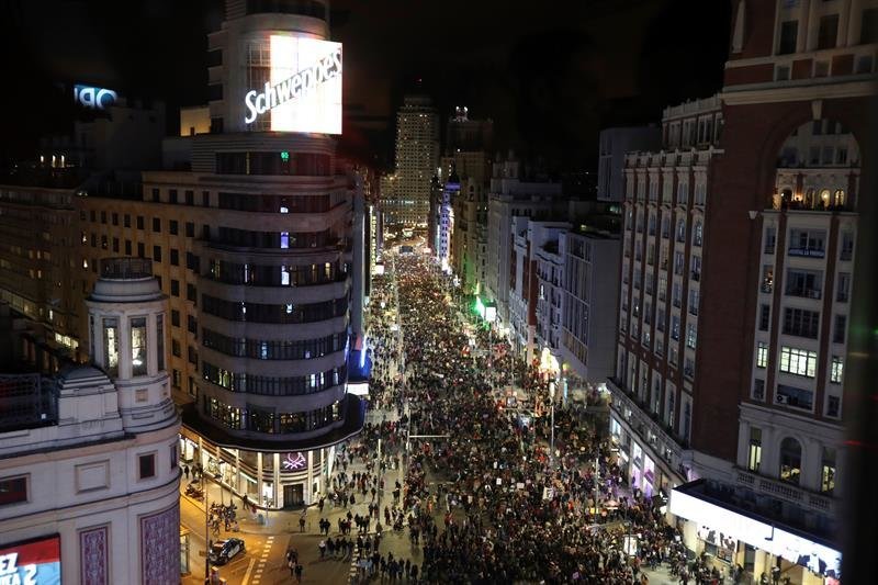 Manifestación por el Día de la Mujer en Madrid.
