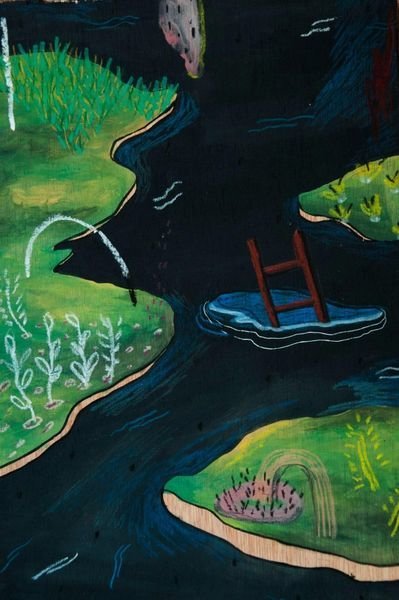 Una de las pinturas que conforma &#34;Terra da auga&#34;.