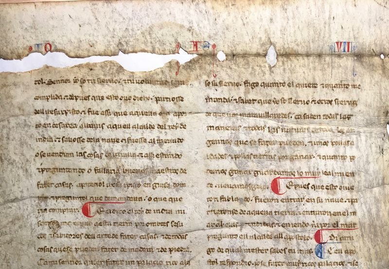 Un fragmento del manuscrito.