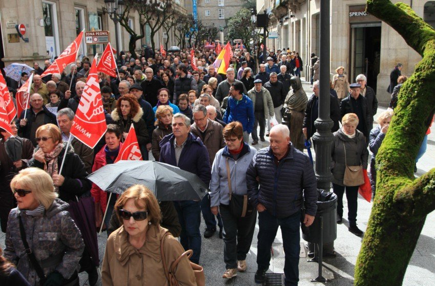 Una de las manifestaciones por las pensiones, en Ourense (JOSÉ PAZ).