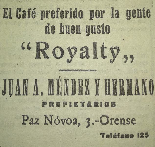 Publicidad del café Royalty.