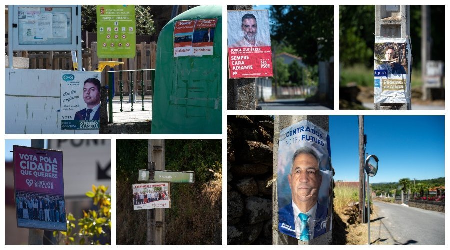 Algunos de los carteles electorales que aún se pueden ver en la provincia (ÓSCAR PINAL).