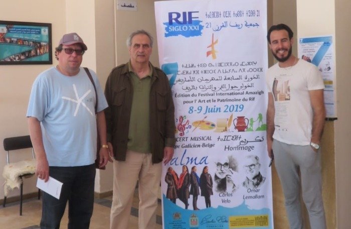 Dionisio Pereira, Xose Enrique Acuña y Jassim Errahmouni, director del festival.