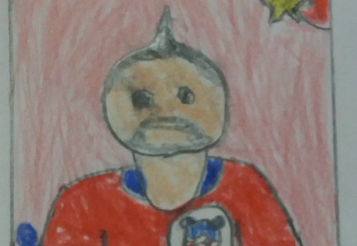 El cromo de Arturo Vidal dibujado por un niño chileno.