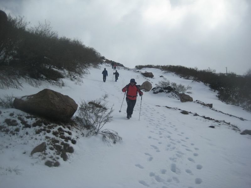 La ruta por San Mamede, en la que la nieve condicionó el camino durante todo el trayecto.