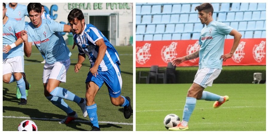 Barcia, en el centro, en su etapa en el Celta juvenil; y Tiago Rodríguez reforzará a la UD Ourense.