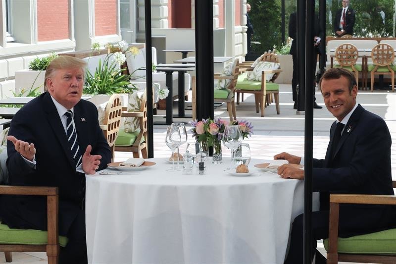 Donald Trump y Emmanuel Macron. EFE
