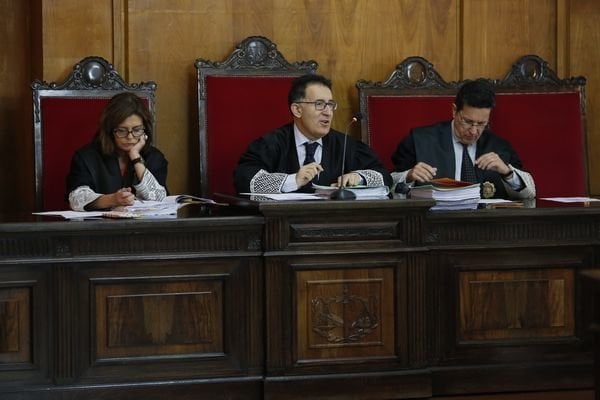Los magistrados Ana Delgado, Antonio Piña -presidente de la Audiencia- y Manuel Cid Manzano