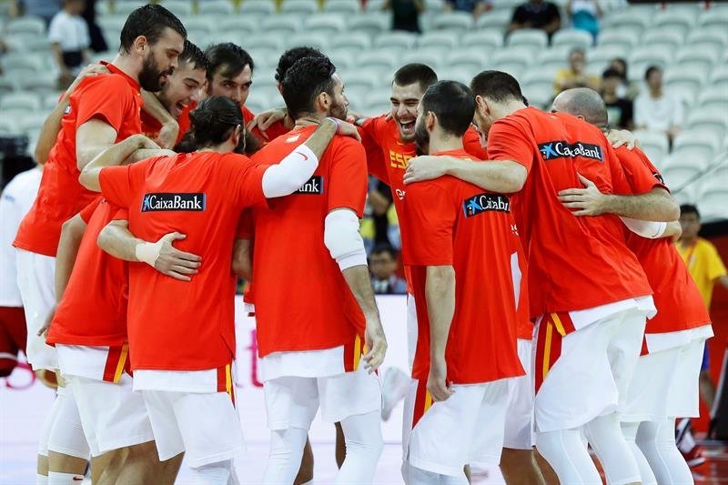 Los jugadores de la selección española de baloncesto.