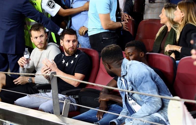 Messi, en el Camp Nou, en el partido de su equipo contra el Valencia