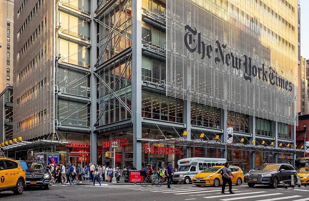 Sede del New York Times, en el distrito de Manhattan.