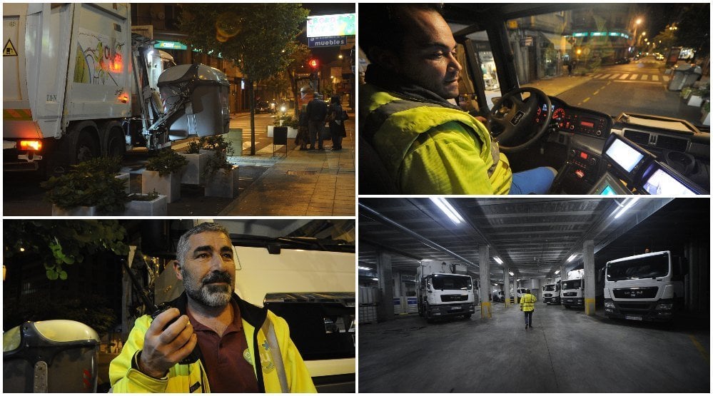 Una noche con los trabajadores del servicio de limpieza de Ourense (MARTIÑO PINAL).