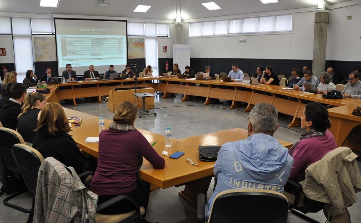 Un momento de la reunión del Consello de Goberno celebrado en Vigo.