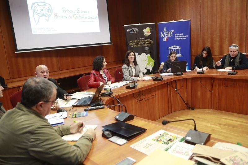Reunión de la Red de Reservas de la biosfera de Galicia, ayer en Santiago.