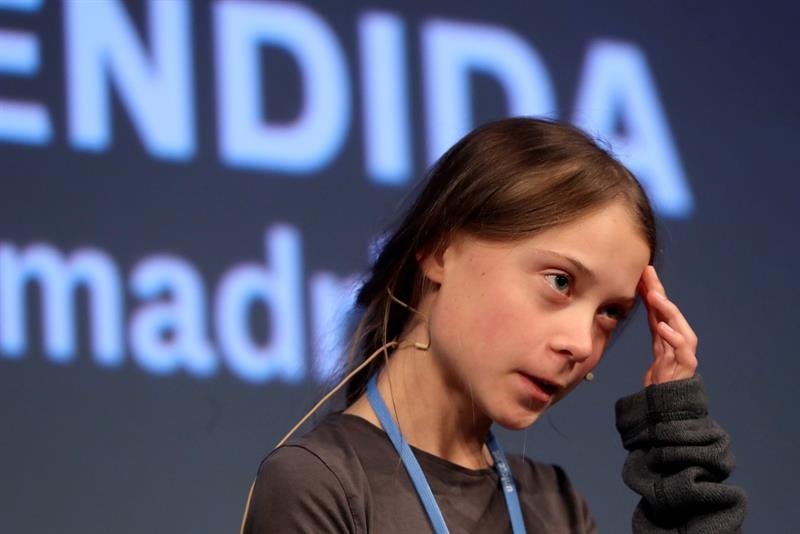 La joven activista sueca de 16 años Greta Thunberg