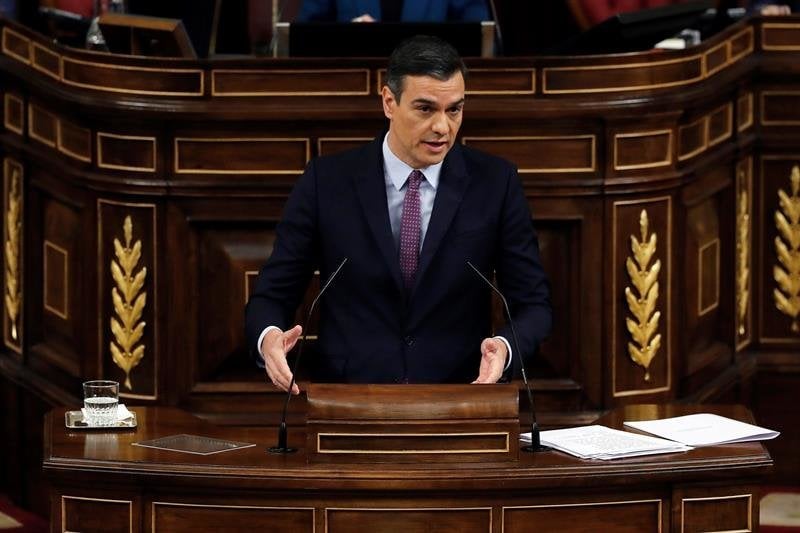 Pedro Sánchez en el debate de investidura (EFE).