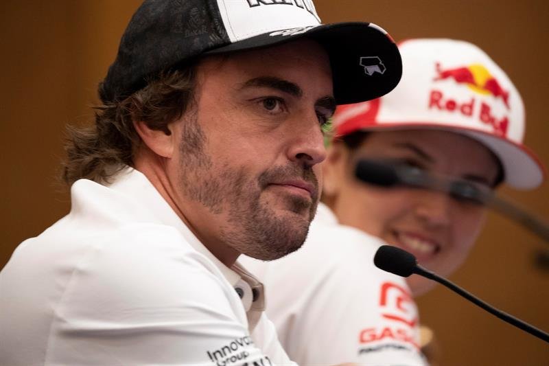 Fernando Alonso en la rueda de prensa.