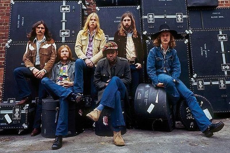 Imagen de los miembros de la mítica The Allman Brothers Band, una referencia en el rock sureño.