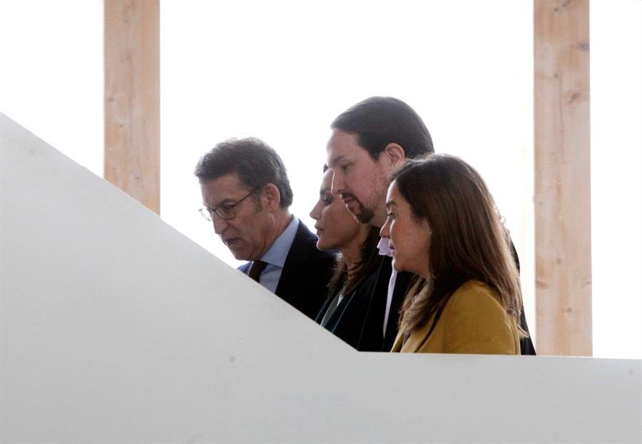 Pablo Iglesias, a su llegada al acto de proclamación del premio social Fundación Princesa de Girona 2020. (Foto: EFE)