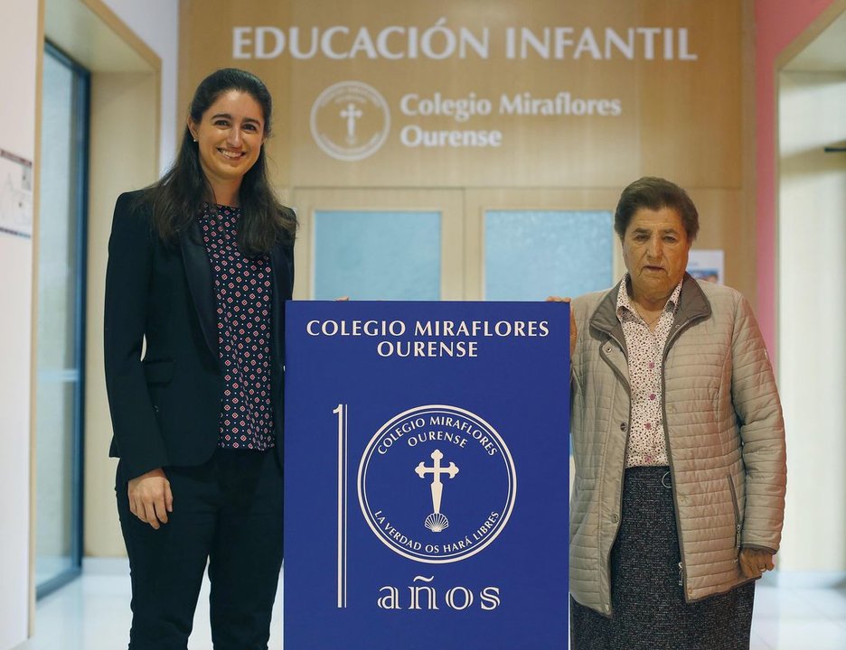 María Díez, directora del colegio Miraflores Ourense, y la Madre Salud Conde, directora general. (Foto: Xesús Fariñas)