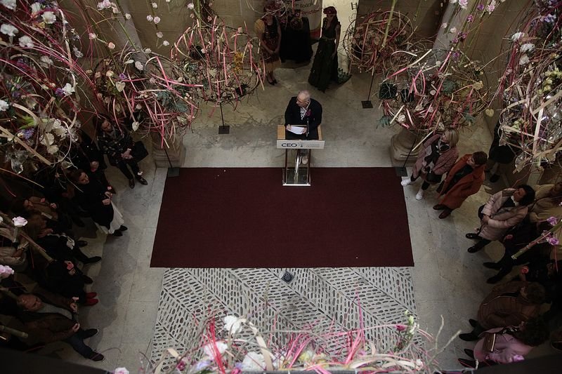 Jesús de Dios Manso, en la presentación de la exposición floral en el edificio de la CEO.