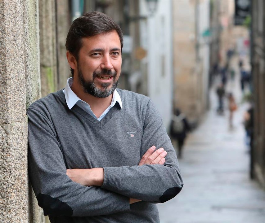 El candidato a la Xunta de Galicia en Común-Anova-Mareas, el líder de Podemos en la Comunidad Antón Gómez-Reino.