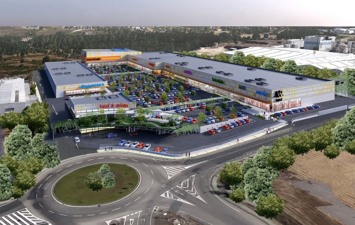Imagen de cómo quedaría el parque comercial de Kronos en San Cibrao, prometido para el 2021.