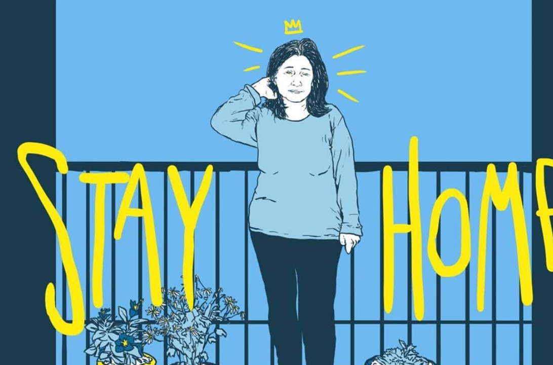 Detalle de una ilustración de Christian Conch para la campaña Nos vemos en los balcones.