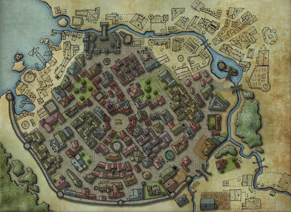 El mapa de Coronaburgo, en una etapa previa de expansión.