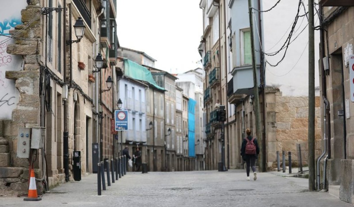 Las calles de Ourense, casi vacías (ARCHIVO).