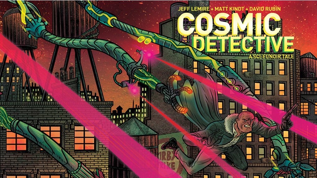 Portada de Cosmic Detective, el nuevo proyecto de David Rubín, Jeff Lemire y Matt Kindt.