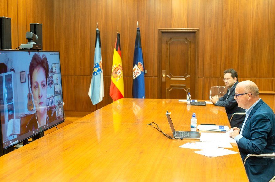 Manuel Baltar, durante la videoconferencia.