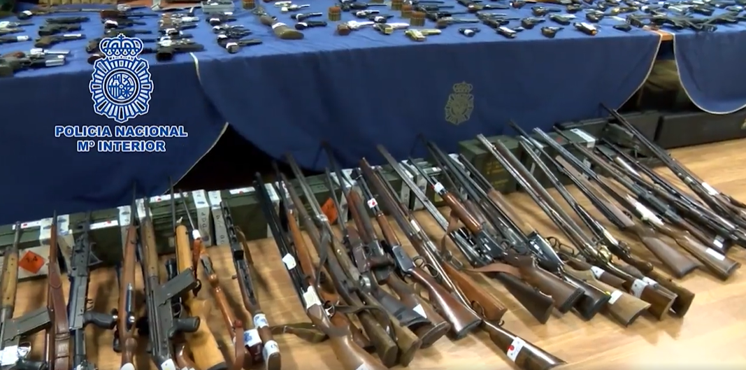 Algunas de las armas incautadas por la Policía Nacional: FOTO: POLICÍA NACIONAL
