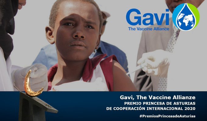Premio Princesa de Asturias de Cooperación Internacional para GAVI, la Alianza para las Vacunas.