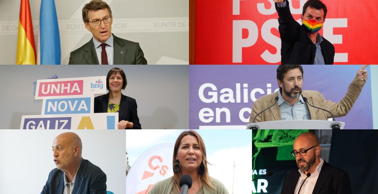 Los siete candidatos gallegos.