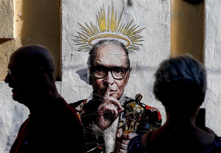 El mural de Ennio Morricone en Roma (EFE).